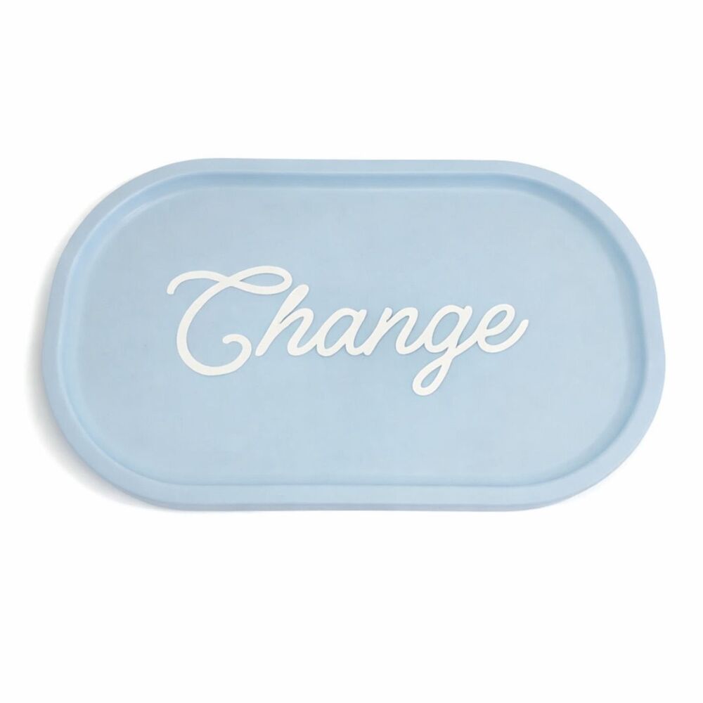 Change Blue Tabletop Entry Table Desk Organizer Tray Platter 9" x 5.5" x 0.25"